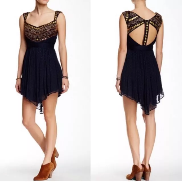 Free People Beaded Embellished dress Size 6 EUC Retail: $350