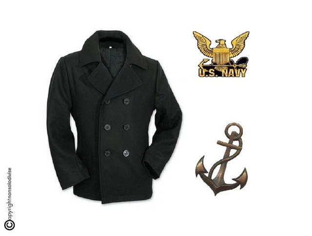 GIACCA GIACCONE CAPPOTTO Marina Marinaio Vintage Navy Pea Coat
