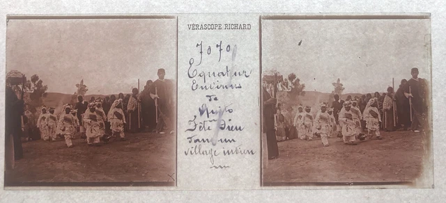 EQUATEUR 1890 PLAQUE VERASCOPE RICHARD 45x107 VUE STEREOSCOPIQUE