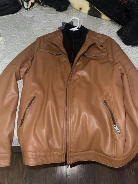 Guess Mens Leather Jacket