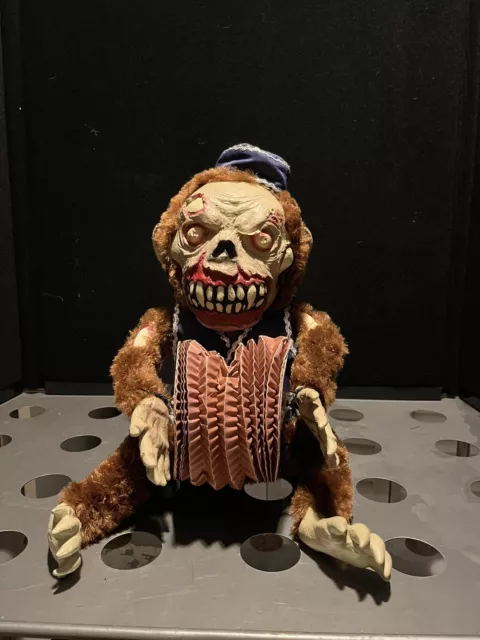 Creepy Zombie  Accordion Playing Monkey Spirit Halloween Motion Activated