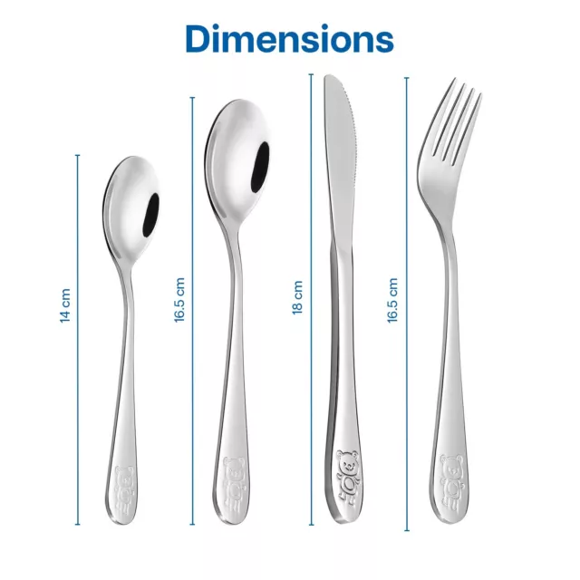 4pc Kids Cutlery Set Stainless Steel Fork Knife Children Baby Spoon Toddler Food 2
