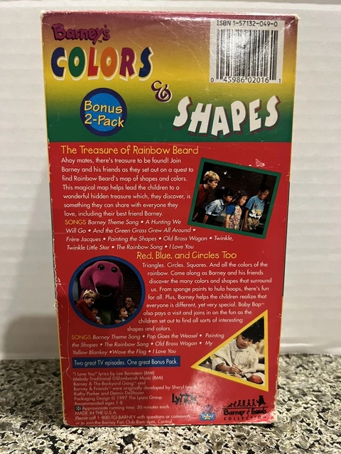 BARNEY COLORS & Shapes Sing-Along Bonus 2-Pack VHS Video Tapes Set $14. ...