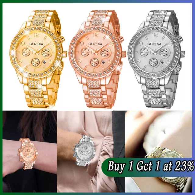 Women Crystal Diamante Quartz Ladies Wrist Watches Fashion Rhinestone Watch Gift