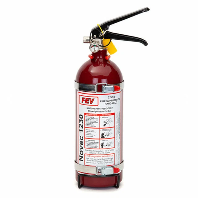 FEV 2.5KG NOVEC 1230 Gas [Rally Red] Handheld Fire Extinguisher With ...