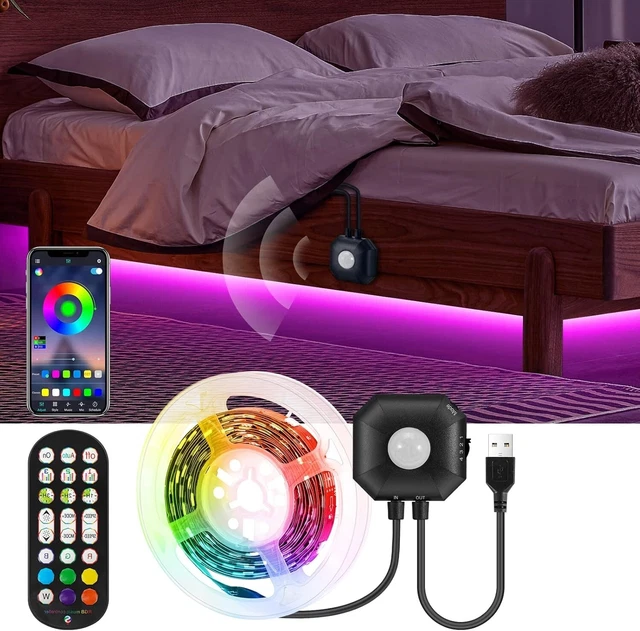 MOTION ACTIVATED UNDER Bed Lights, 3M Motion Sensor LED Light Strip