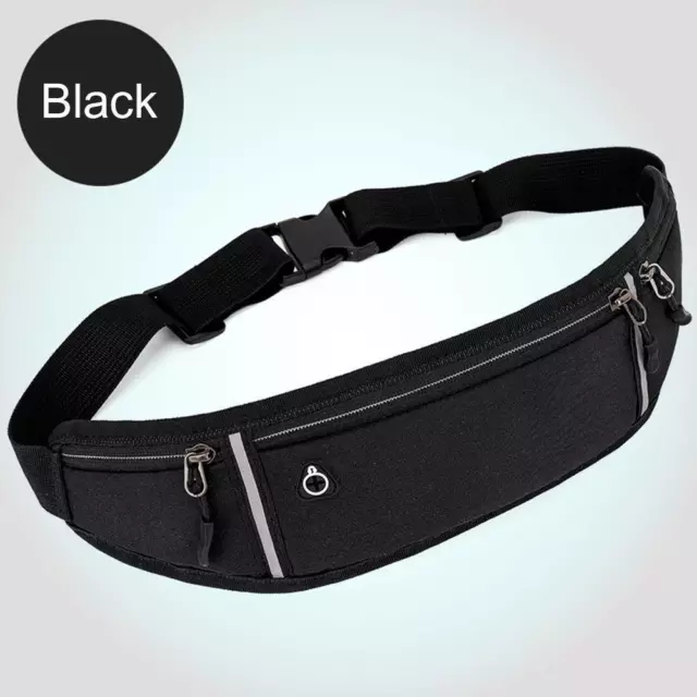 Men Women Sports Mini Waist Bag Invisible Cell Phone Fanny Pack (Black)