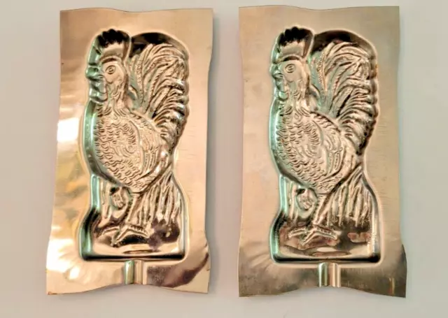 Vintage Tin/Metal Chocolate Candy Sucker/Lollipop Mold Rooster Molds