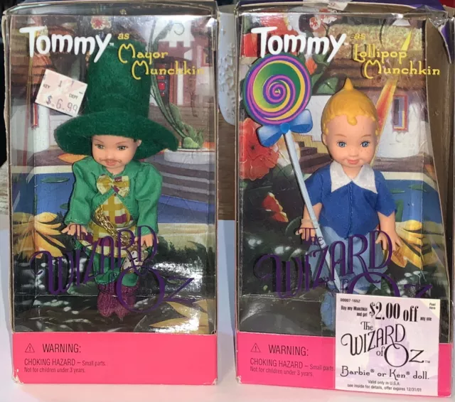 Barbie Wizard of Oz Dolls Tommy as Mayor Munchkin & Tommy as Lollipop Munchkin