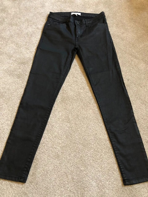 MANGO BELLE SKINNY Green Wax Coated Jeans Size 36 14.00 PicClick UK