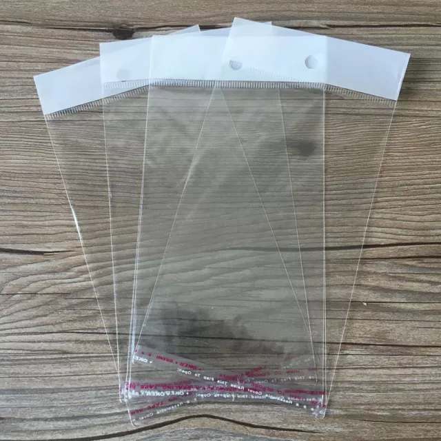 OPP Clear Plastic Self Seal Adhesive Packaging Bags Poly Pouch With Hang Hole 2