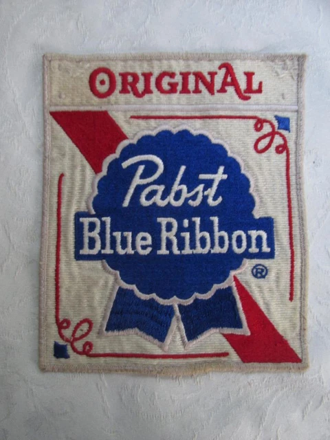 Vintage Large Uniform Sz Pabst Blue Ribbon PBR Beer Patch - 6x7 - VG Cond