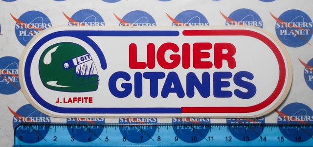 2 Pezzi Adesivo Pubblicità Ligier Gitanes J.Laffite F1 Formula Eins