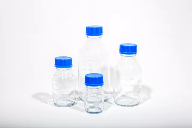 Laboratory Glass Reagent Bottle Set (1 Each Of 100Ml/250Ml/500Ml/1000Ml) Simax