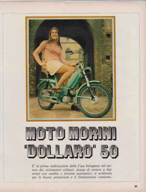 advertising Pubblicità- MOTO MORINI DOLLARO 50  1971 CICLOMOTORI ITALIANI EPOCA