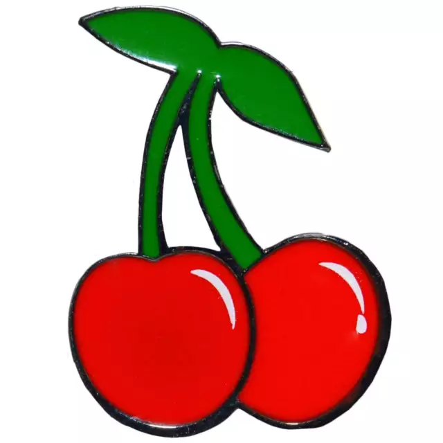 Cherry Enamel Pin Badge Cherries Retro Pin Up Jacket Lapel Fun Aussie Seller