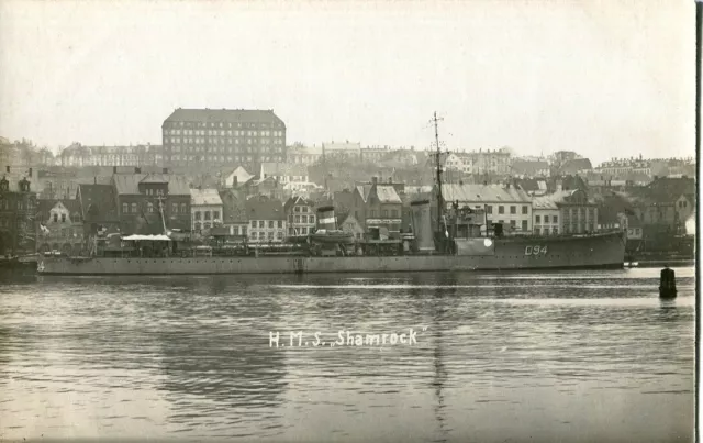 HMS Shamrock 1918 Royal Navy WWI Admiralty 'S' class destroyer postcard RP