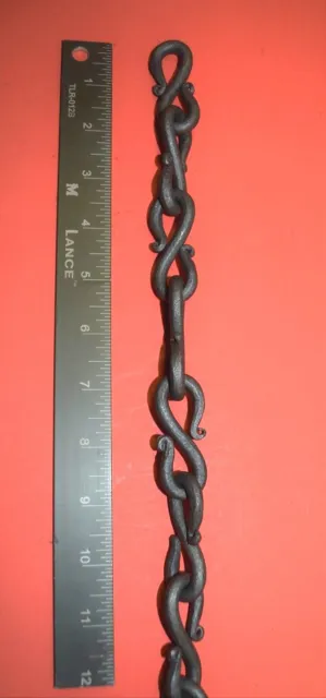 S-Hook Chain, Wrought Iron, 1/4" dia. Hand Forged by Blacksmiths in the USA 2
