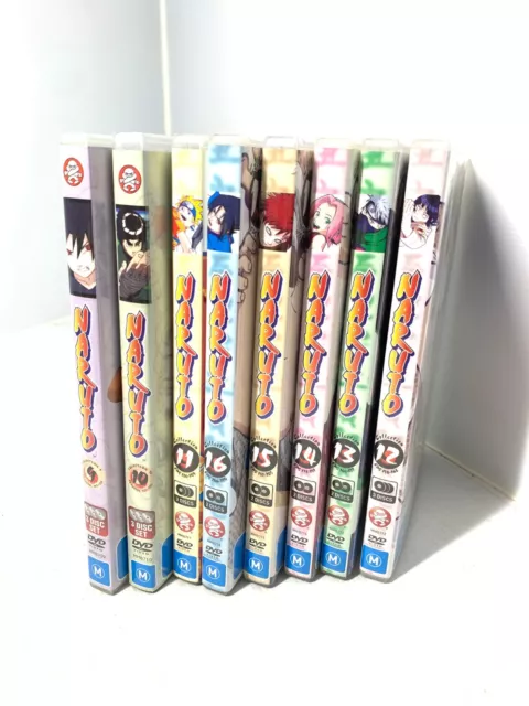 Naruto Completely Uncut 8x DVD Bundle Vol 9-16  R4 Anime Discs Great Condition