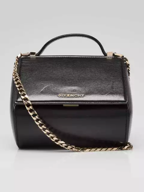 Givenchy Black Grained Leather Pandora Box Mini Crossbody Bag