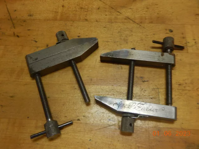 2 Vintage Brown And Sharpe 754-D-2 Parallel Clamps Machinist Tool