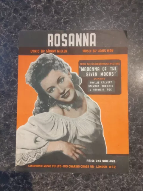 Vintage Original Sheet Music 1944 Rosanna Madonna Of The Seven Moons