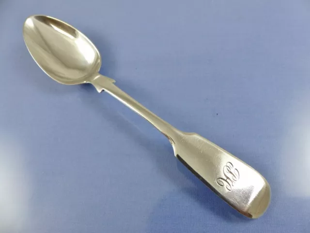 FIDDLE BACK or TIPPED TEASPOON STERLING BY S & S  (Savage & Son) "TH"