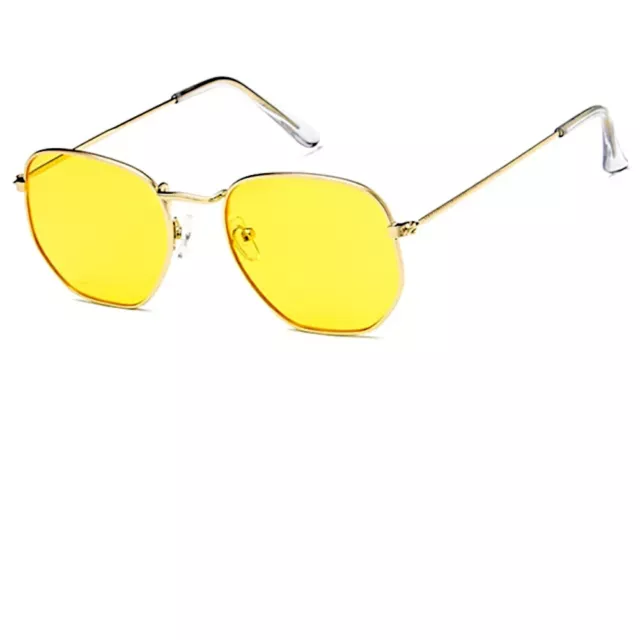 Sonnenbrille rund kantig 400UV Metallgestell bunte Gläser