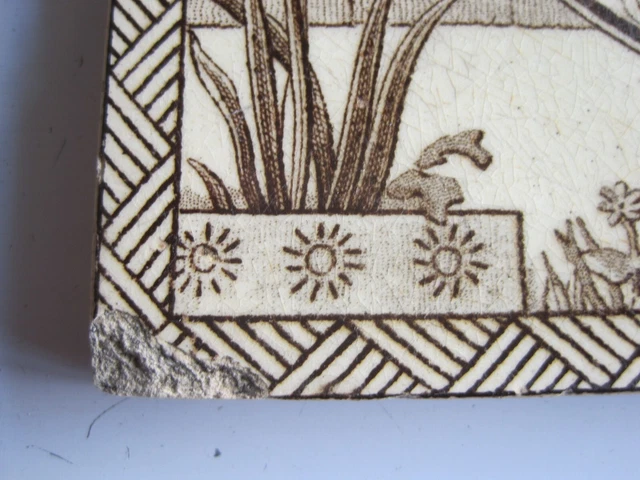 Rare Antique Victorian 6" Wall Tile - Decorative Art Tile Co #22 "Youth" C1882 3