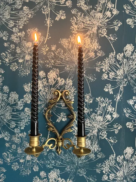 Solid Brass Double Arm Wall Mount French Louis XV Sconce Candle Stick Holder