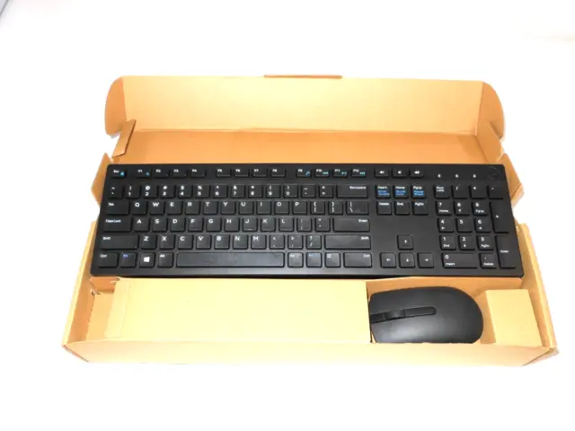 NEW Dell OEM US Wireless Black Keyboard & Mouse Kit AMA01 WK636P TNTCT