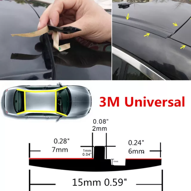 118" Rubber Car Roof Door Gutter Seal Window Sunroof Cover Strip Water Dustproof