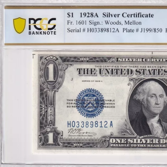 1928-A One Dollar Silver Certificate note Fr#1601—PCGS PPQ 66 GEM UNC—no reserve