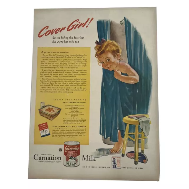 Vintage Carnation Evaporated Milk Print Ad