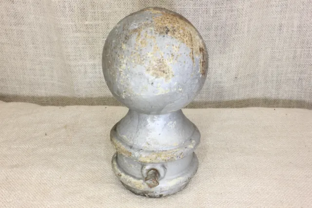 Old Finial Post Top Lamp 3 3/4” Cannon Ball Flag Pole For 2 3/8 Pipe Cast Iron