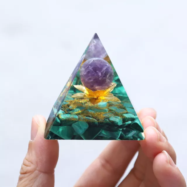 Natural Stone Orgonite Pyramid Crystals Orgone Energy Healing Reiki Ornaments