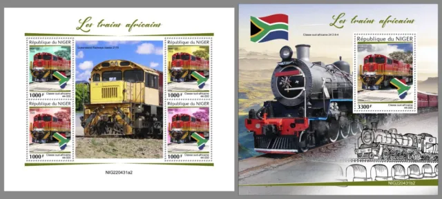 NIGER 2022 MNH Afrikanische Eisenbahnen African Trains #431ba2