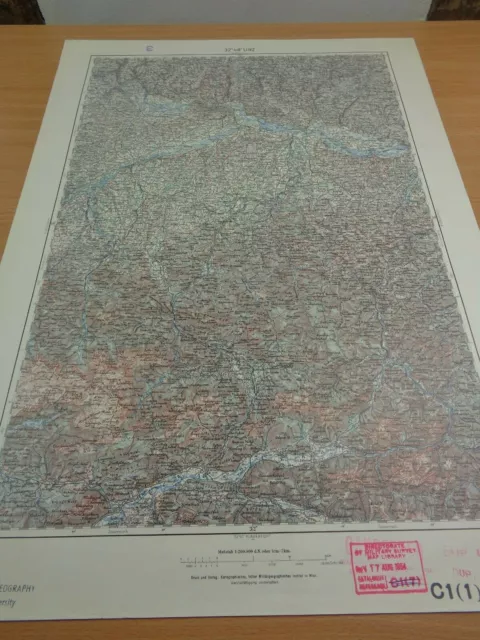 WW2 era "AIR MINISTRY MAP SECTION" MILITARY MAP map of "LINZ" (ANNEXED AUSTRIA) 2