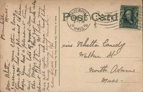 1908 Haverhill,MA Old Spiller Garrison House Essex County Massachusetts Postcard 2