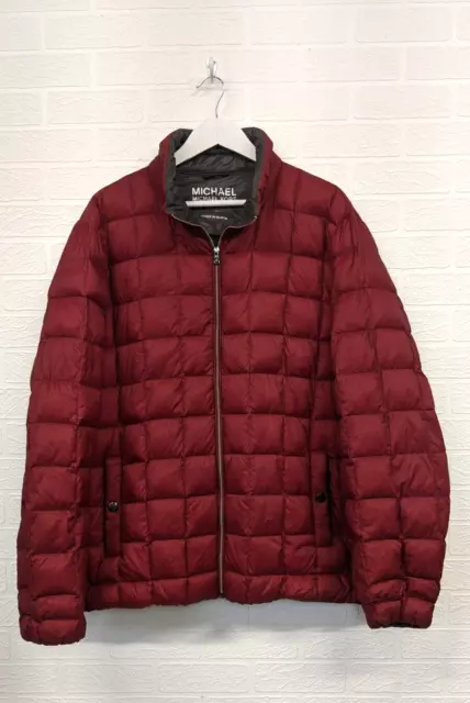 Michael Kors Quilted Coat Size XL Red Packable Down Fill Women's Fashion