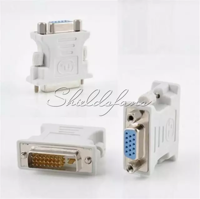 1 Pin DVI-D Male+15 Pin VGA Female to 24 Converter Adapter Video for Laptop PC