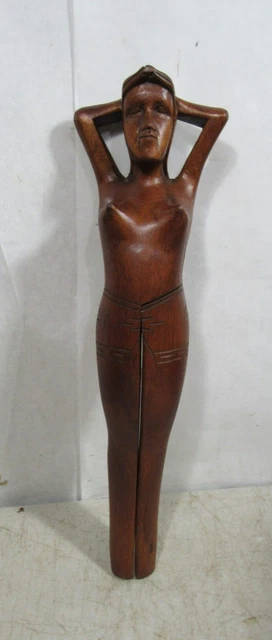 Large Vintage Wooden Nude Figural Woman Lady Nutcracker Nut Cracker