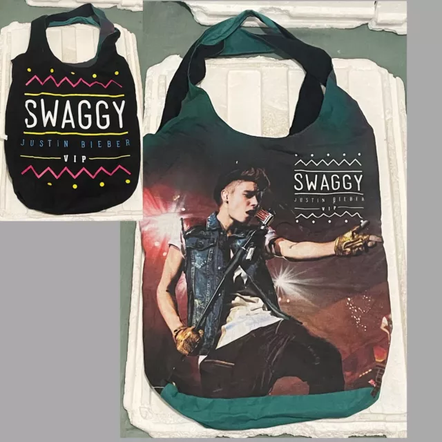 JUSTIN BIEBER SWAGGY Swag TOTE BAG VIP MEMBERS ONLY - Reversible - NEAR NEW