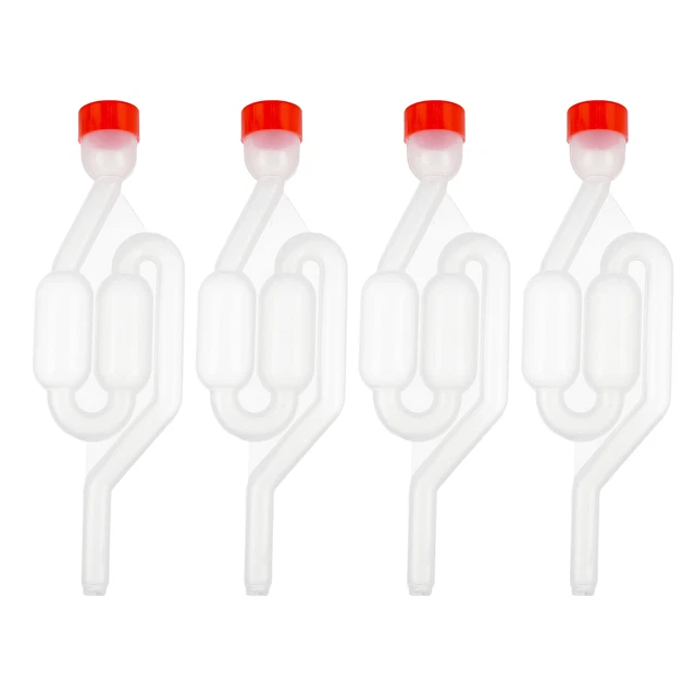 4 Stück Gärrohr Deckel Set Gärröhrchen Gärspund Gärzubehör Fermentationsrohr