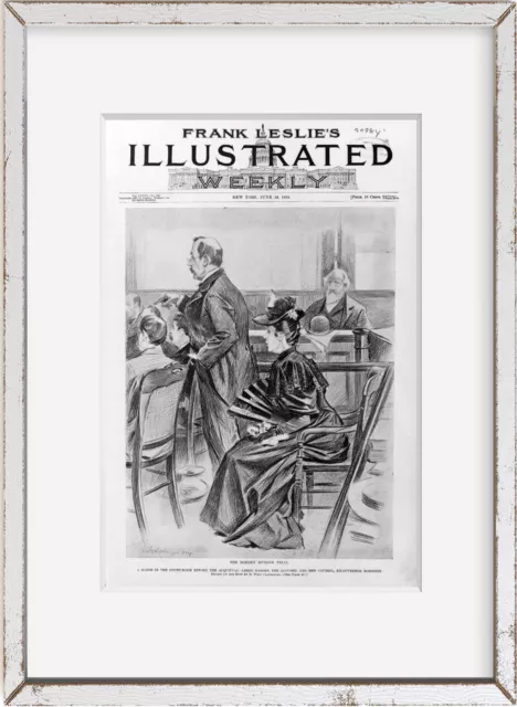 Photo: The Borden Murder Trial, Court Room, Lizzie Borden, Ex-Governor Robinson,