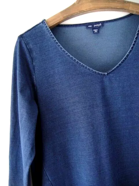 J Jill Indigo Size XSP Blue V Neck Long Sleeve Tunic or Dress