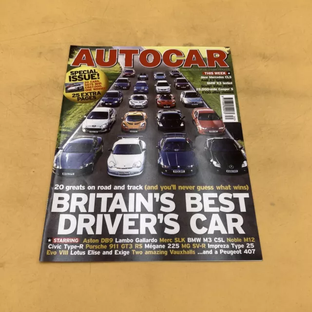 Autocar magazine 27/7/2004 featuring Britain's Best Driver's Car, BMW, Mercedes