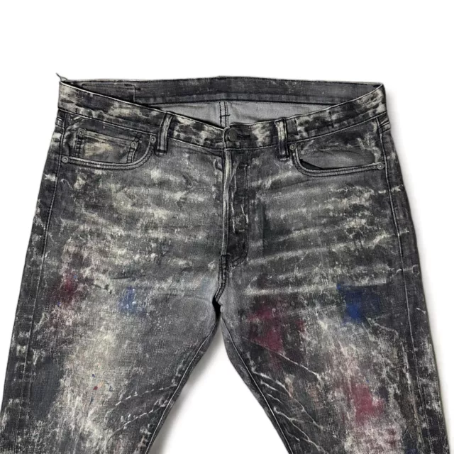 Ralph Lauren Denim Supply Slim Fit Paint Splattered Jeans 36 (36x29) Black 3