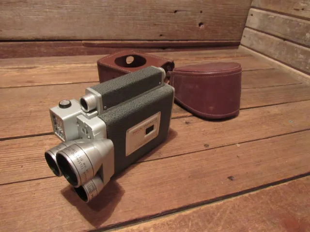 Vintage Kodak Cine Automatic Turret f/1.9 Movie Film Camera With Leather Case