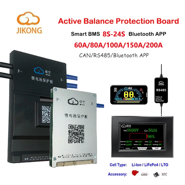 DALY Smart Active Balance BMS 300A 24V-84V 8S-24S Built-in Bluetooth With RS485 CAN PCB Battery Protection Board For Li Ion Lifepo4 Lto Battery Pack Nombre De Estilo 8 24s 300a&pid=zguzm2m0ym - 10